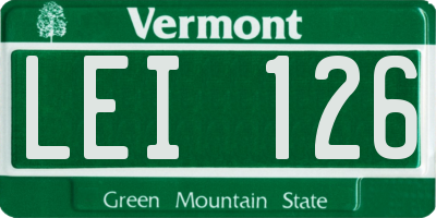 VT license plate LEI126