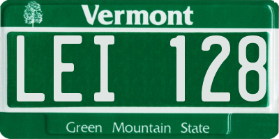VT license plate LEI128