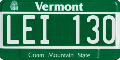 VT license plate LEI130