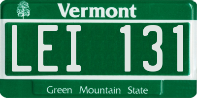 VT license plate LEI131