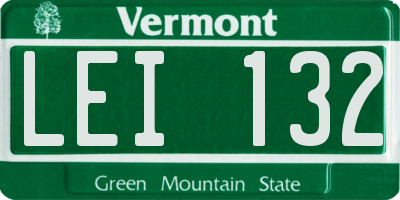 VT license plate LEI132