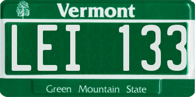 VT license plate LEI133