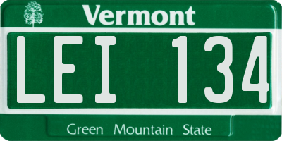 VT license plate LEI134