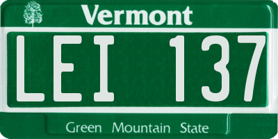 VT license plate LEI137