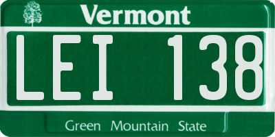 VT license plate LEI138