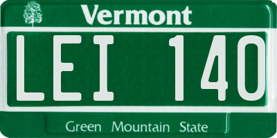 VT license plate LEI140