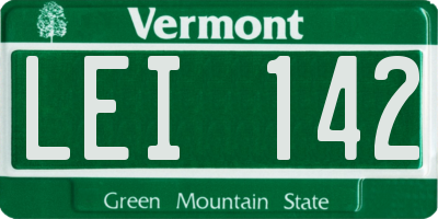VT license plate LEI142