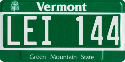 VT license plate LEI144