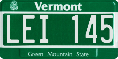 VT license plate LEI145