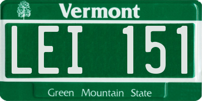 VT license plate LEI151