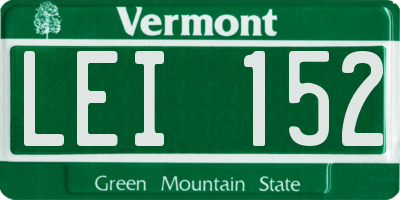 VT license plate LEI152