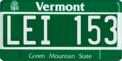 VT license plate LEI153