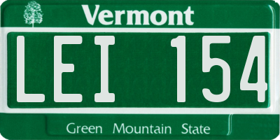 VT license plate LEI154