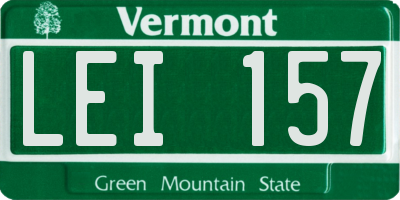 VT license plate LEI157