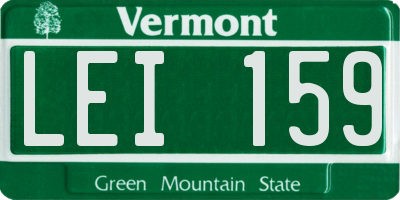 VT license plate LEI159