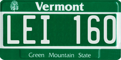 VT license plate LEI160