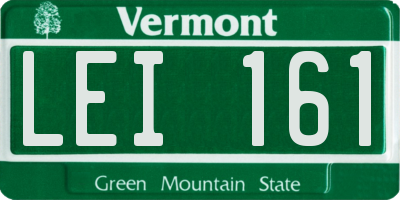 VT license plate LEI161