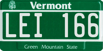 VT license plate LEI166