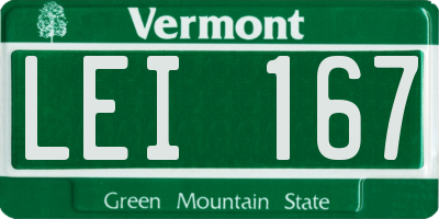 VT license plate LEI167