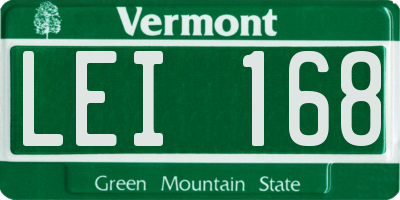 VT license plate LEI168