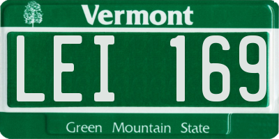 VT license plate LEI169