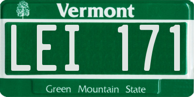 VT license plate LEI171