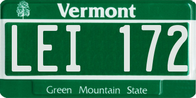 VT license plate LEI172