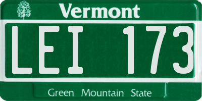 VT license plate LEI173