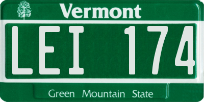 VT license plate LEI174