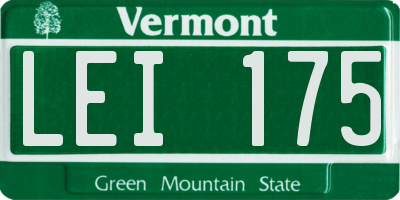 VT license plate LEI175