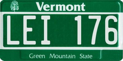 VT license plate LEI176