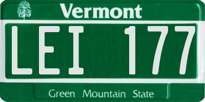 VT license plate LEI177