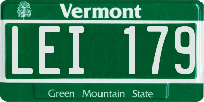 VT license plate LEI179