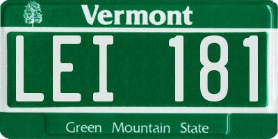 VT license plate LEI181