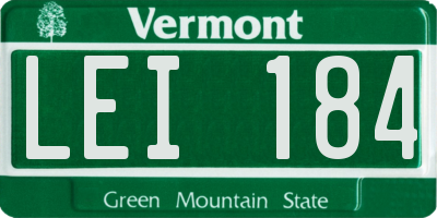 VT license plate LEI184