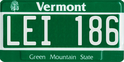 VT license plate LEI186
