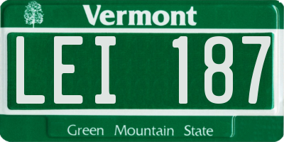 VT license plate LEI187