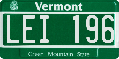 VT license plate LEI196