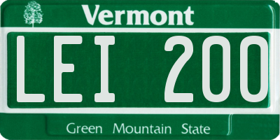 VT license plate LEI200