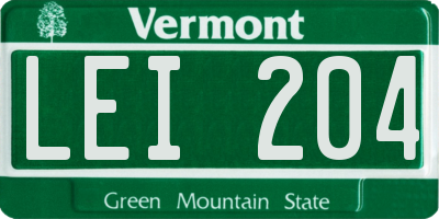 VT license plate LEI204