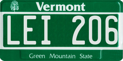VT license plate LEI206