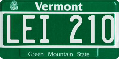 VT license plate LEI210