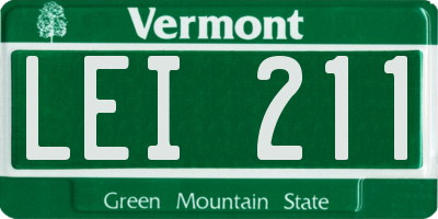 VT license plate LEI211
