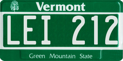 VT license plate LEI212
