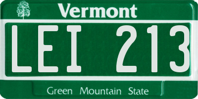 VT license plate LEI213