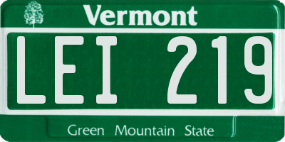 VT license plate LEI219