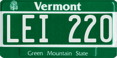 VT license plate LEI220