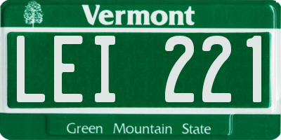 VT license plate LEI221