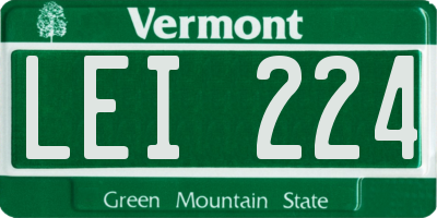 VT license plate LEI224