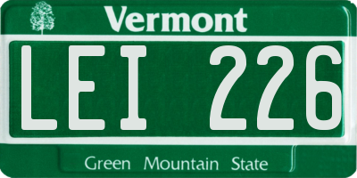 VT license plate LEI226
